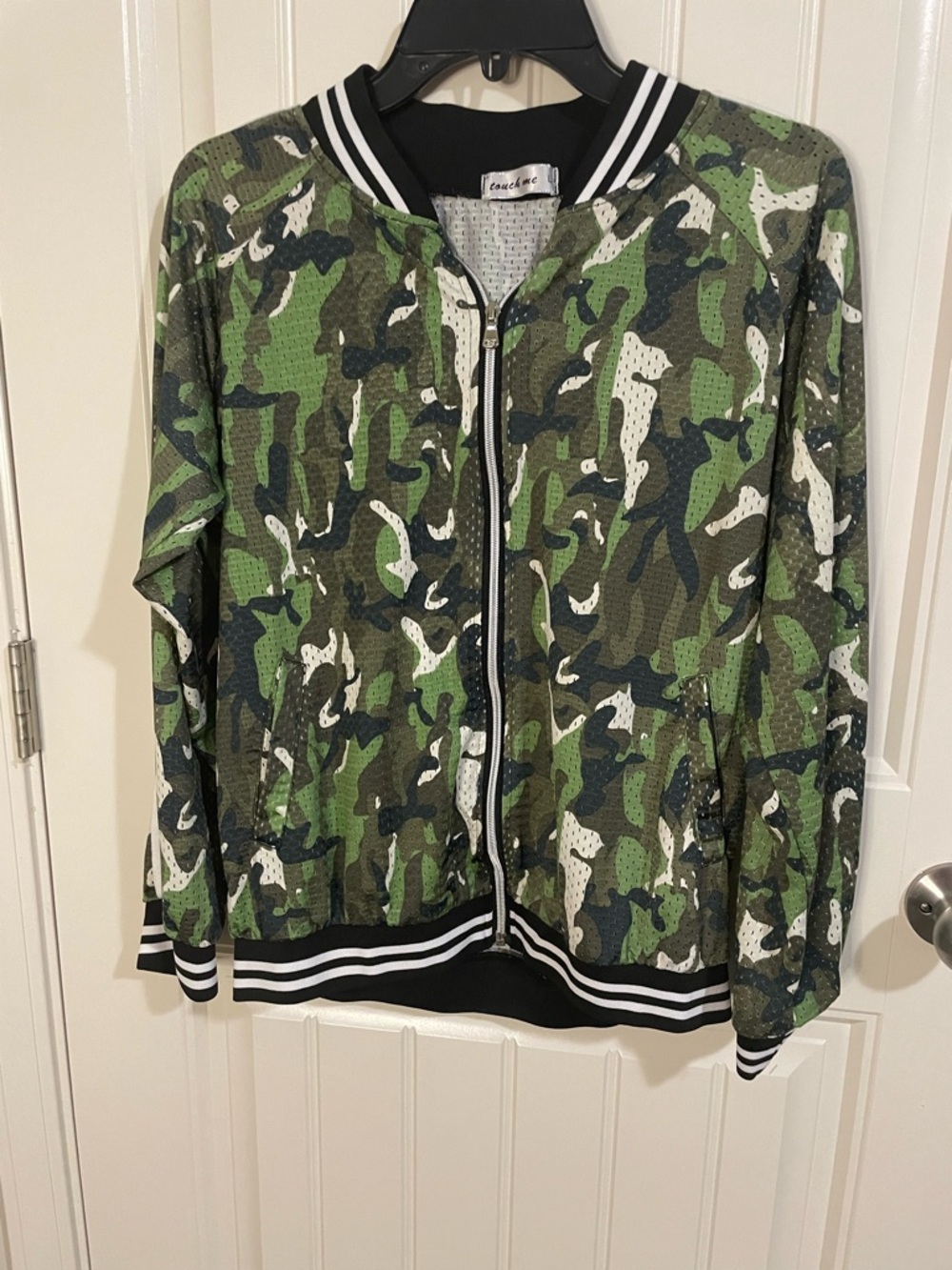 Camouflage Print Bomber Jacket - Green - Picture 3 of 4